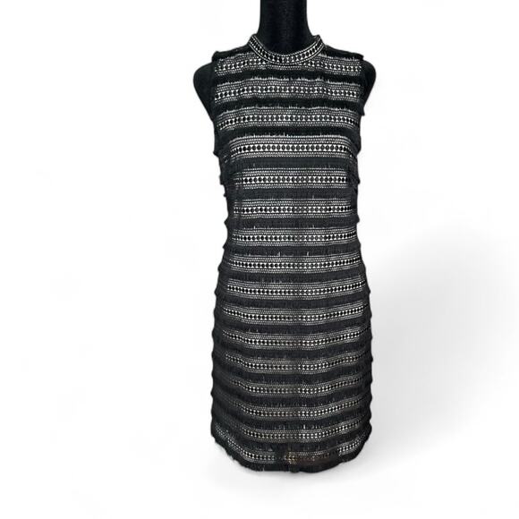 J. Crew Black Embroidered Fringe Sheath Dress Summer Office Business Casual Sz 8 - Picture 4 of 15